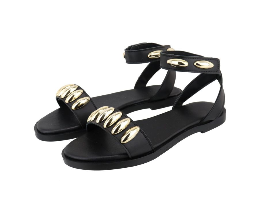 Flat Rasteira Nina Preta | KUENTO SHOES